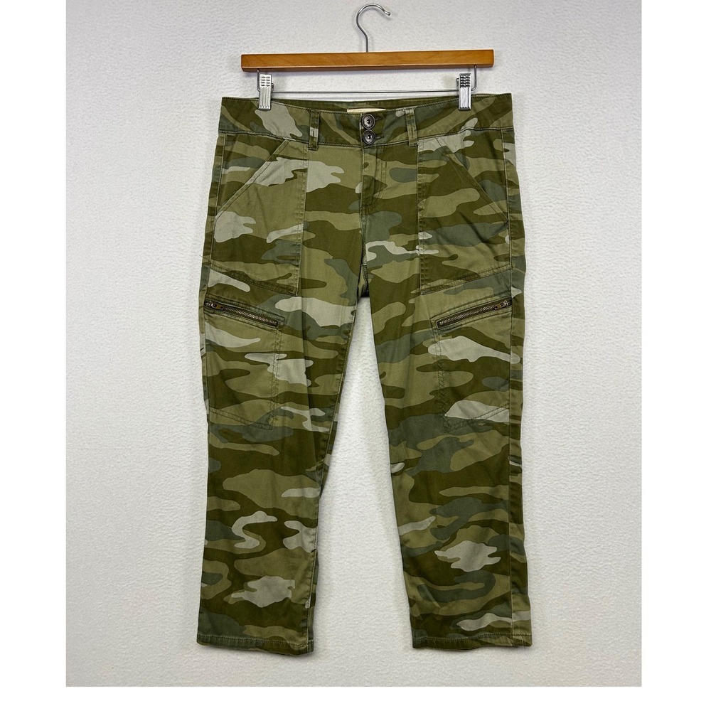 Military Gorpcore Rewind Women 9 Green Camo Cropped Cargo Pants R4033UNES
